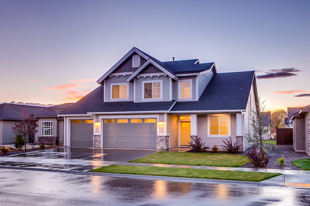 Exterior of Beautiful Family House in the USA