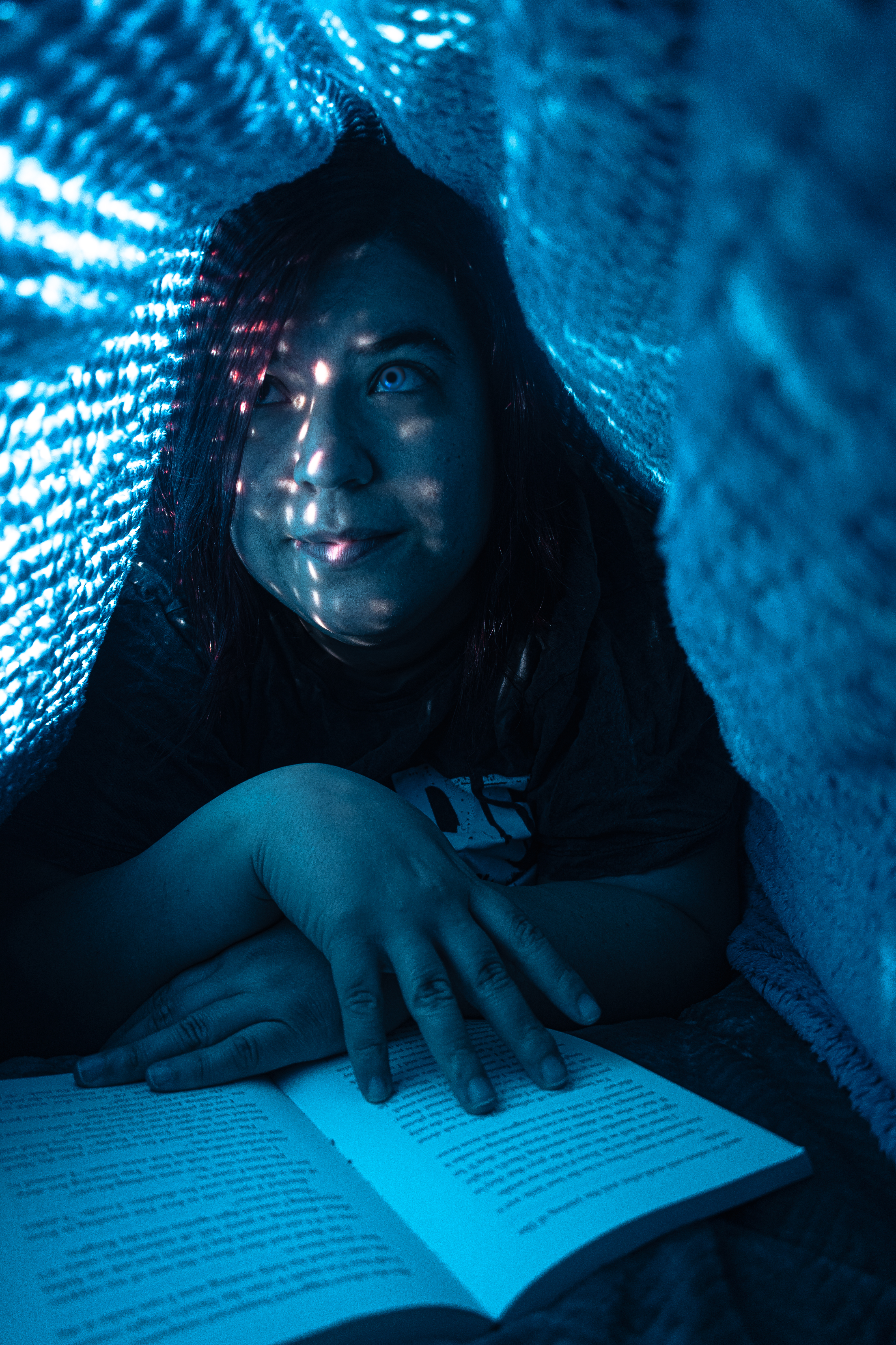 portrait under sheets
