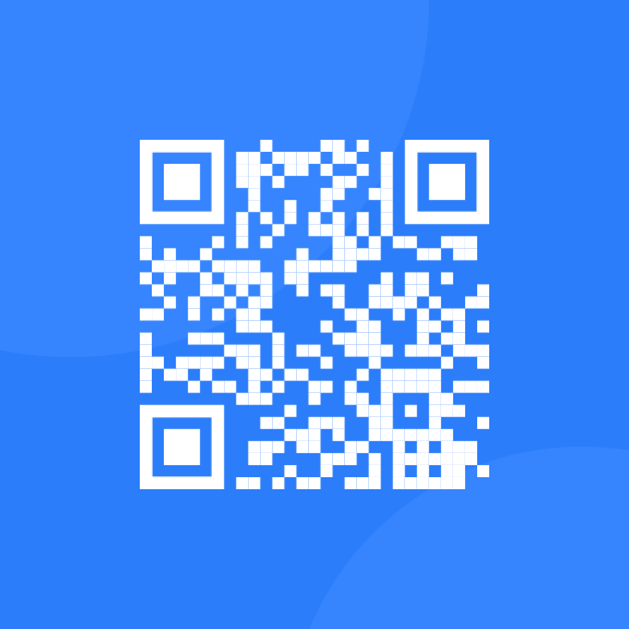 a qr code with blue background